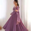 Mauve Pink Fox Blooming Georgette Anarkali