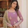 Onion Color Palazzo Suit with Embroidery Work