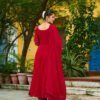 MAROON COLOR DESIGNER KURTI PANT SET