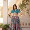 Luxurious Turkish Russian Silk with Digital Print Lehenga with Designer Blouse
