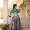 Luxurious Turkish Russian Silk with Digital Print Lehenga with Designer Blouse