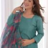 Sea Green Viscose Straight Kurta Set for Office Wear