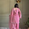 Pink Crunchy Silk Farshi Salwar Suit with Swarovski Work