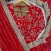 Premium Red Faux Blooming Georgette Saree with Thread & Sequence Work