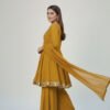 Mustard Shishmahal Cosmos Silk Palazzo Suit
