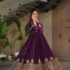 Violet Blooming Georgette Anarkali Gown