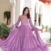 Onion Color Georgette Designer Gown