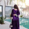 Royal Purple Ice Velvet Suit Set