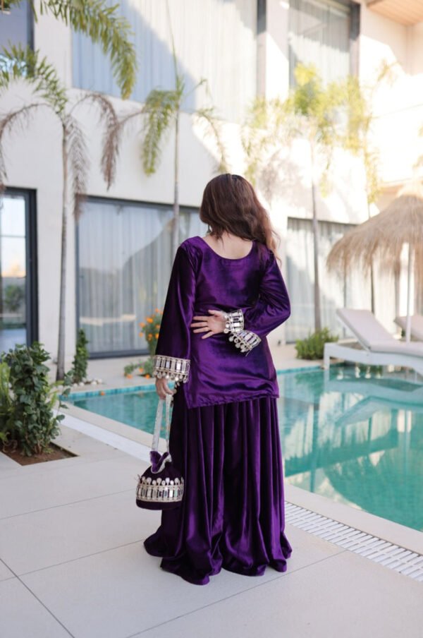 Royal Purple Ice Velvet Suit Set