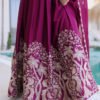Mulberry Wine Rangoli Silk Gown Set