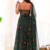 Green Bandhej Print Chiffon Gown with Dupatta - Lightweight & Flowy