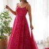 Flaunt Your Style with our Ready-to-Wear Pink Bandhej Print Chiffon Gown