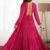 Rani Pink Laheriya Print Traditional Gown