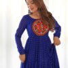 Blue Laheriya Print Traditional Gown