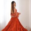 Elegant Orange Anarkali Set for Special Occasions