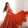 Elegant Orange Anarkali Set for Special Occasions