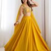 Yellow Color Fully Flared Lehenga Choli with Intricate Embroidery