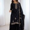 Black Kediya Style Sharara Suit