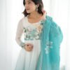Aqua Blue Festival Special Anarkali Suit Set