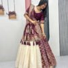 Maroon Lehenga Saree Set – Royal Elegance with Modern Flair