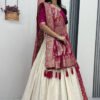 Rani Pink Lehenga Saree Set – Royal Elegance with Modern Flair