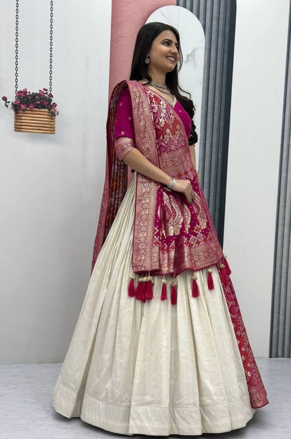 Rani Pink Lehenga Saree Set – Royal Elegance with Modern Flair