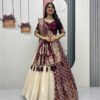 Maroon Lehenga Saree Set – Royal Elegance with Modern Flair