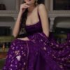 Gorgeous Violet Heavy Faux Georgette With Fully Flair Anarkali Suit