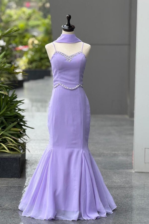 Lavender 90’s Fish Cut Lehenga Set