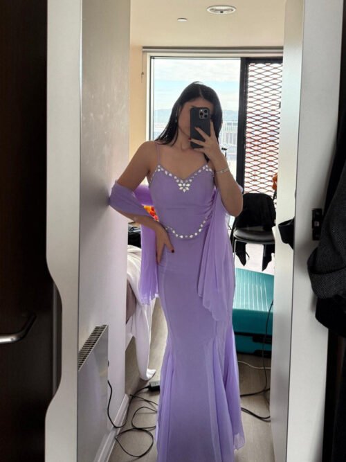 Lavender 90’s Fish Cut Lehenga Set