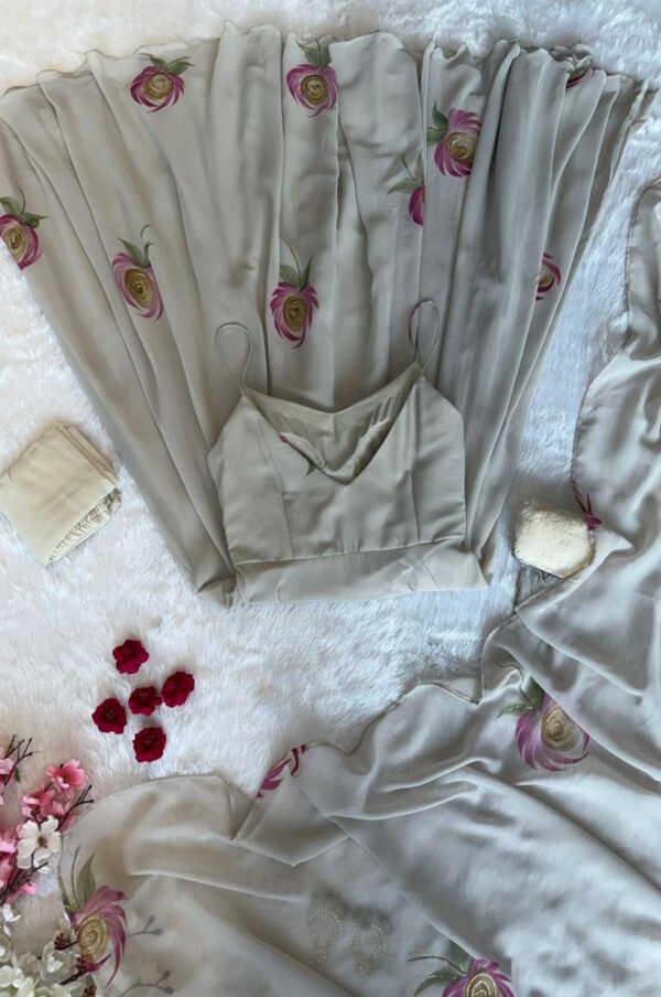 Dusty Brown Faux Georgette Handpainted Anarkali Suit