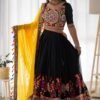 Black Faux Georgette Chaniya Choli with Original Mirror Work