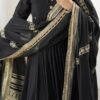 Black Bollywood Style Anarkali Suit with Chinon Silk & Sequin Work
