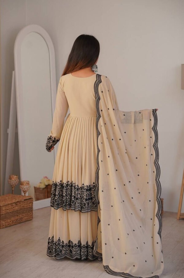 Neutral Vanilla Color Palazzo Suit