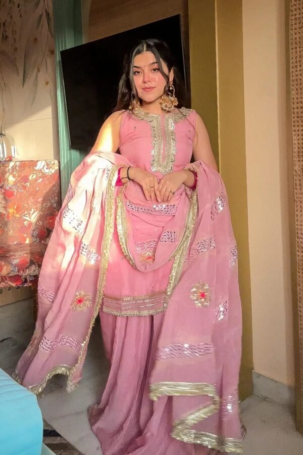 Pink Occasion Wear Sharara Set