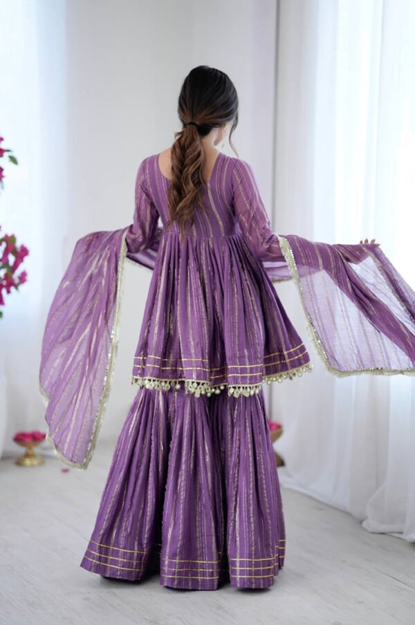 Lilac Mal Chanderi Sharara Set