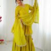 Mustard Yellow Mal Chanderi Sharara Set