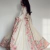 Off-White Vichitra Silk Gown Set