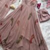 Old Rose Georgette Handpainted Anarkali Suit