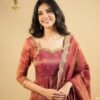 Rust Orange South Indian Style Anarkali Suit Set