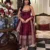 Violet Red Anarkali Suit Set