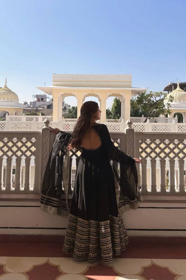 Black Noor Anarkali Gown Suit Set