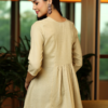 Beige Yoke Design Cotton Blend A-Line Kurti – Classic Comfort Meets Modern Elegance