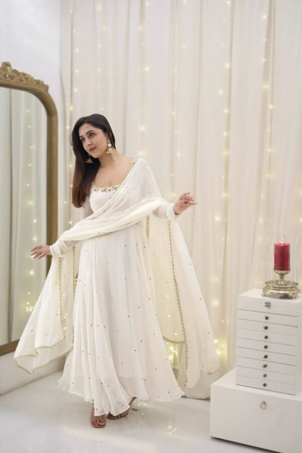 Gorgeous Apsara White Anarkali Suit Set