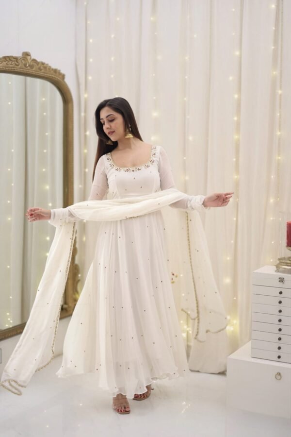 Gorgeous Apsara White Anarkali Suit Set