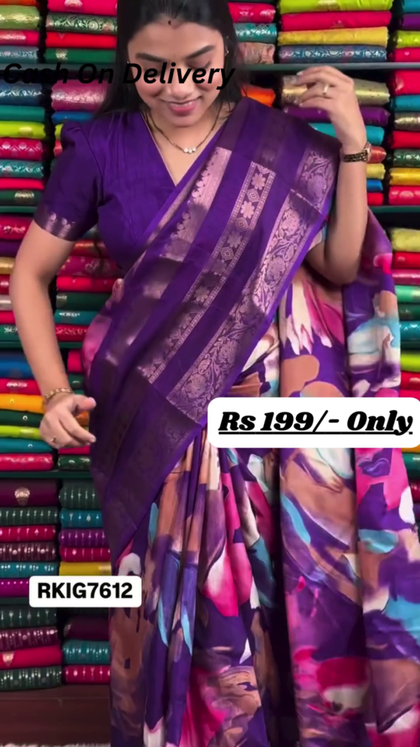 Elegant Tissue Silk Lace Border Purple Saree – A Perfect Blend of Grace and Luxury