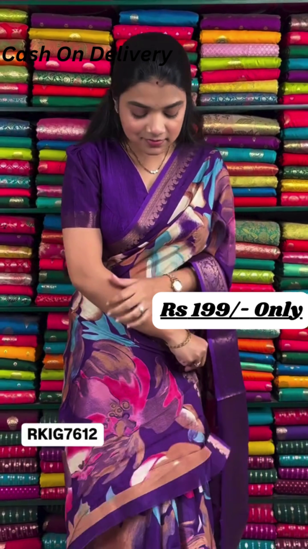 Elegant Tissue Silk Lace Border Purple Saree – A Perfect Blend of Grace and Luxury
