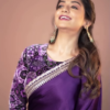 Purple Silk Zari Embroidered Saree Set – A Regal Ensemble of Tradition and Luxury