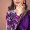 Purple Silk Zari Embroidered Saree Set – A Regal Ensemble of Tradition and Luxury