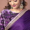 Purple Silk Zari Embroidered Saree Set – A Regal Ensemble of Tradition and Luxury